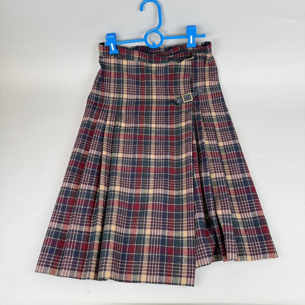 Vintage Ah! Austin Hill Plaid‎ Tartan Kilt Wrap Skirt Size 12 USA Union Made